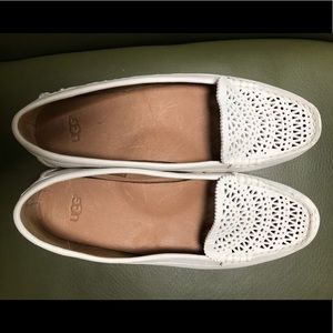 UGG white summer flat loafers 7.5